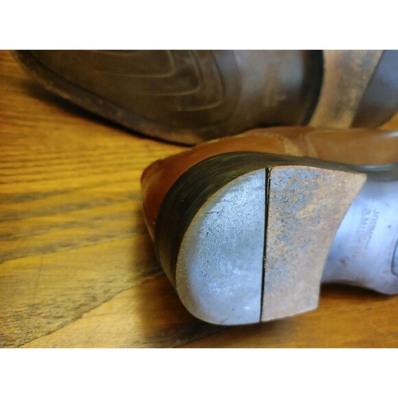 Men's Johnson & Murphy Cap Toe Size 8 1/2D Tan Lace-UPS Top Stitch Details VGC - Picture 10 of 11